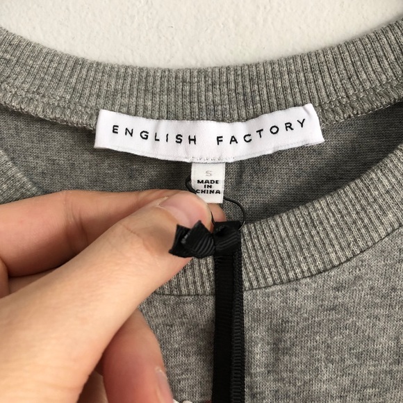 NWT English Factory Fringe Detail Tee Small - Picture 2 of 5